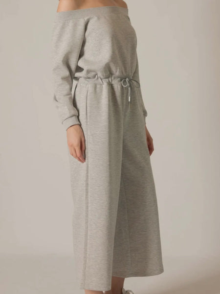 Hudson Off Shoulder Jumpsuit in Heather Grey