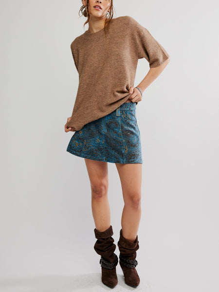 Margot Sweater Tee in Brownie Melange
