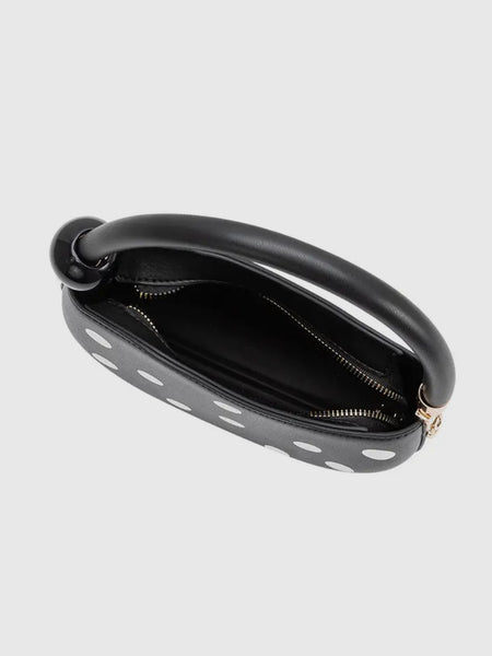 Jennie Top Handle Bag in Black Polka Dot