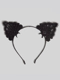 Lace Headband & Mask in Black Cat