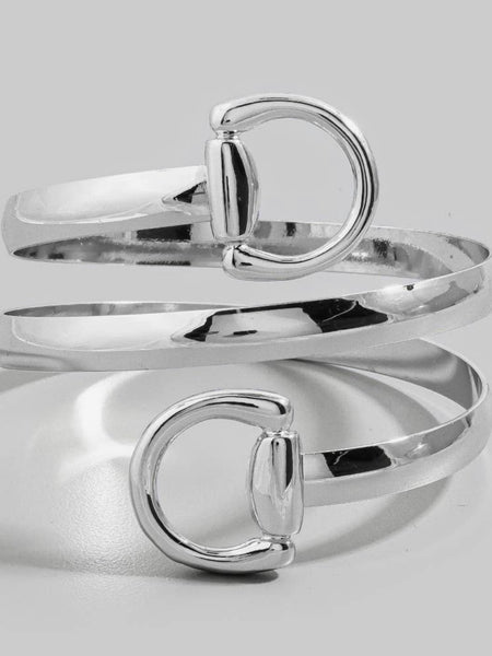 Equestrian Chic Bangle in Silver