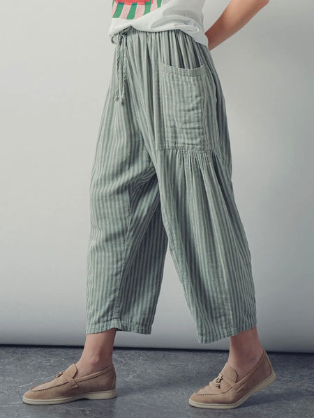 You're My Kind Of Stripe Pants in Sage
