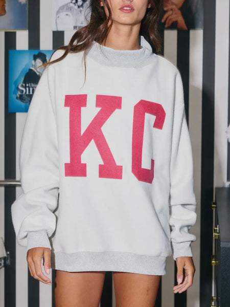 KC Flip It & Reverse It Sweatshirt in Heather Grey