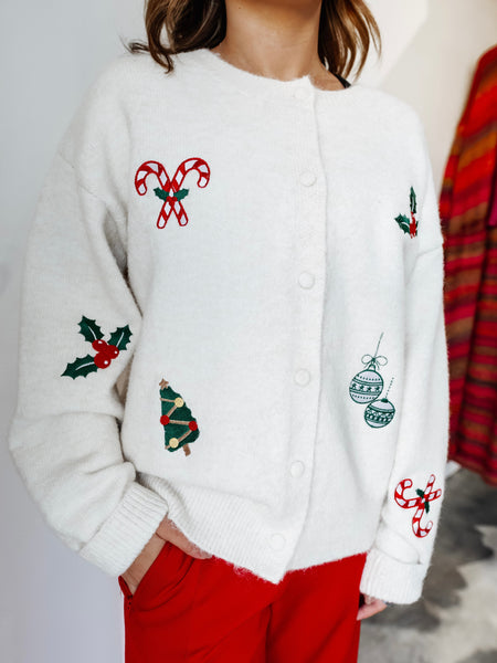 Holiday Cheer Sweater in Cream
