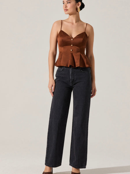 Paislee Top in Brown