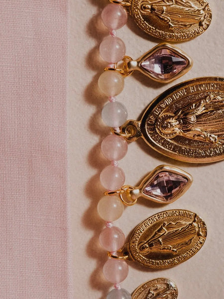 Pink Agate Charm Necklace