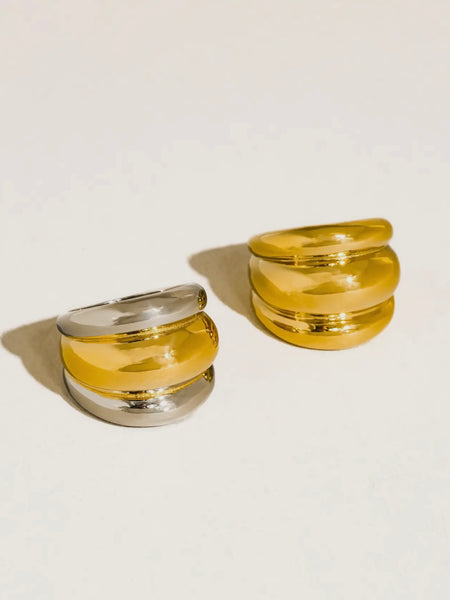 Daelen Dome Ring in Two Tone