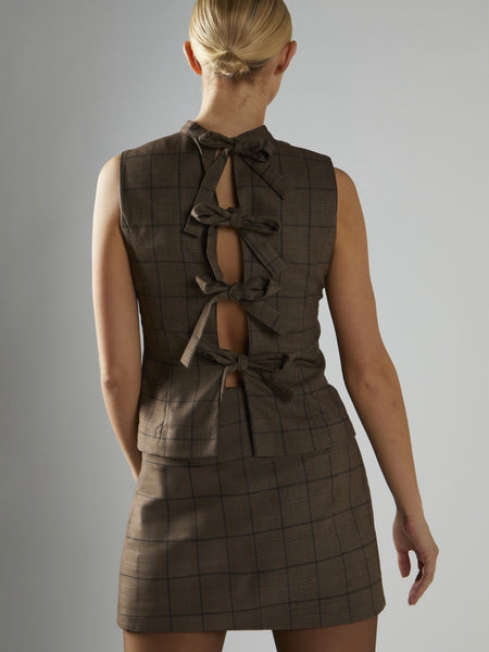 Bows Are (In The) Back Top in Brown