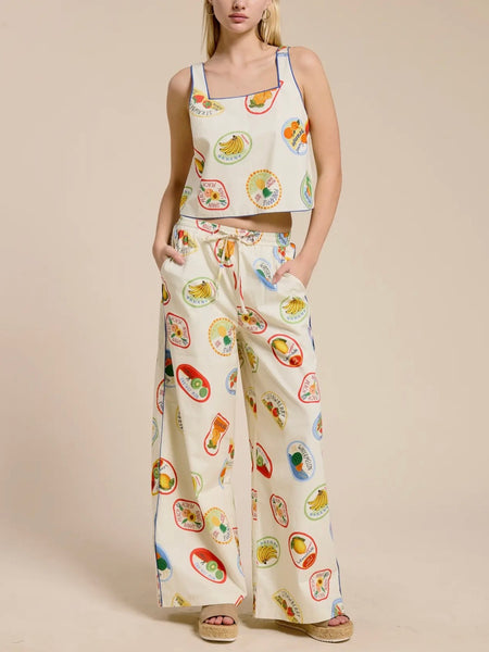 Zesty Summer Pants in Fruit Stickers