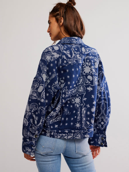 Bandana Jacquard Shirt in Indigo Combo