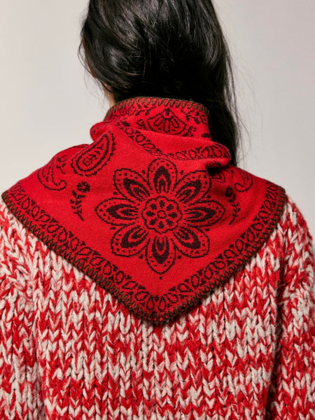 Carmen Knitted Triangle in Wine