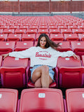 Off Shoulder Razorbacks Sweatshirt in Grey