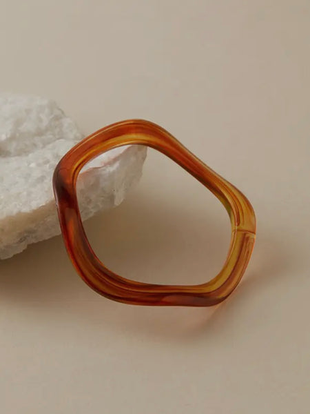 Wavy Resin Bangle in Brown