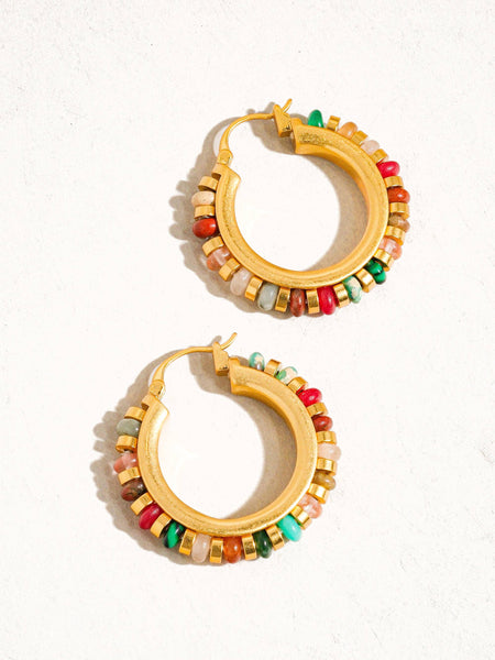 Capri Beaded Hoop Earring Multi