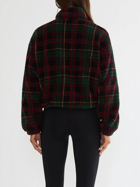 Leona Sherpa Jacket in Pine Hollow Plaid