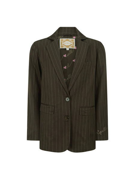 1998 Striped Blazer in Espresso