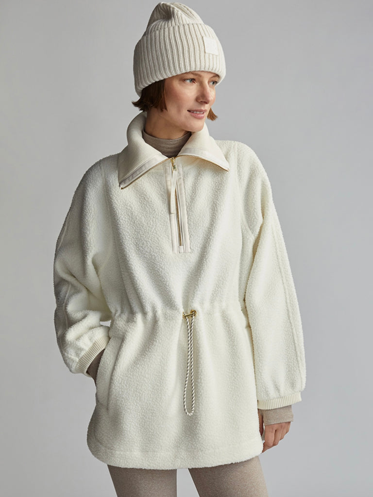 Parnel Half Zip Fleece in Egret