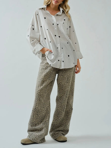 Heart to Heart Button Up in Ivory