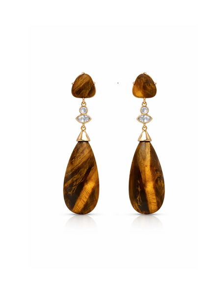 Tiger's Eye Solstice Drop Earrings