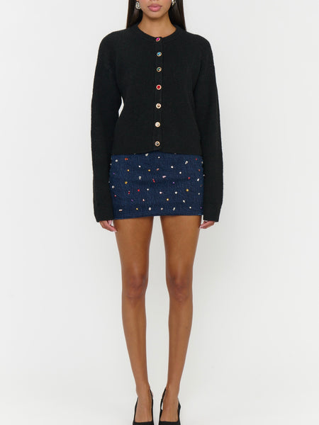 Maggie Cardigan in Noir Knit