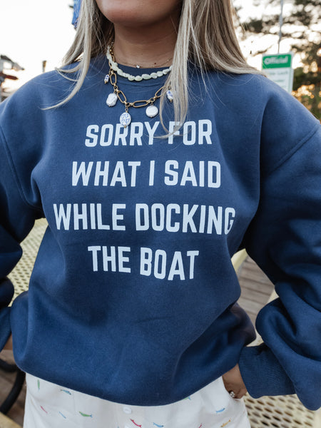 Docking The Boat Sweatshirt in Blue