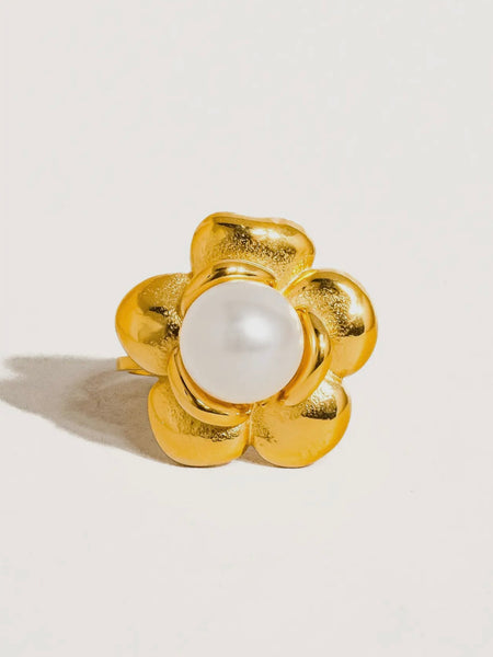 Neville Flower Pearl Ring