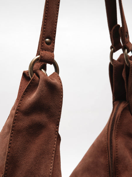 Roma Suede Tote in Rust