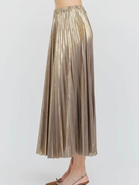 Give Me Your Best Shot Skirt in Gunmetal Gold