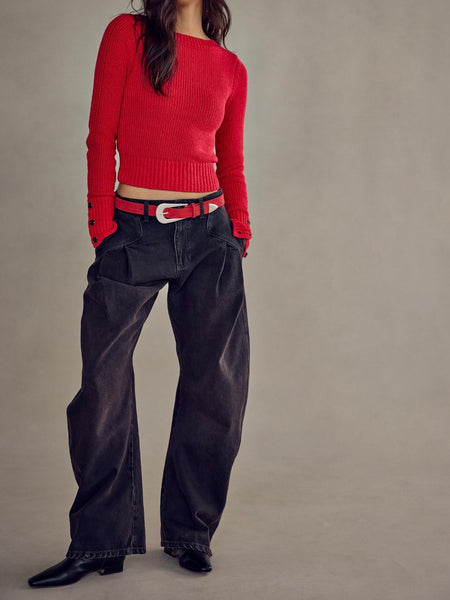Cannon Suede Belt in Salsa