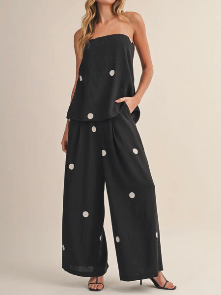 Split The Bill Set in Black Polka Dot
