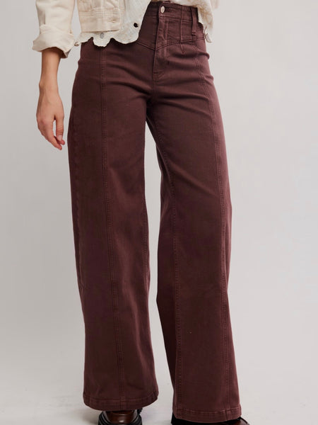 Libre Wide Leg Jean in Rum Running