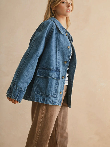 Doing The Denim Thing Jacket in Dark Blue