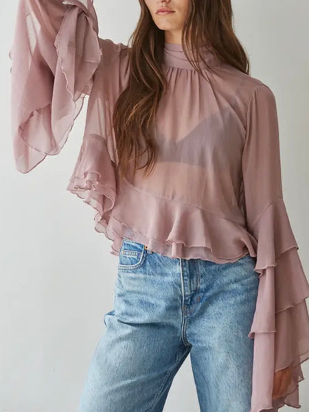 Clear As Day Blouse in Mauve
