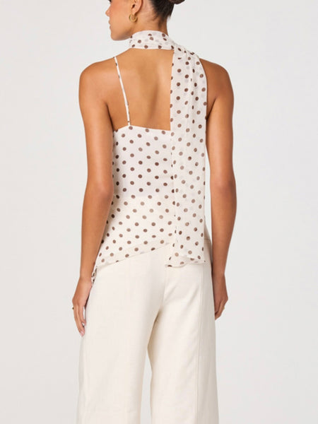 Adrie Top in Cream Polka Dot