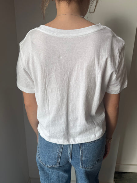 Out of the Boxy Crop Tee in White