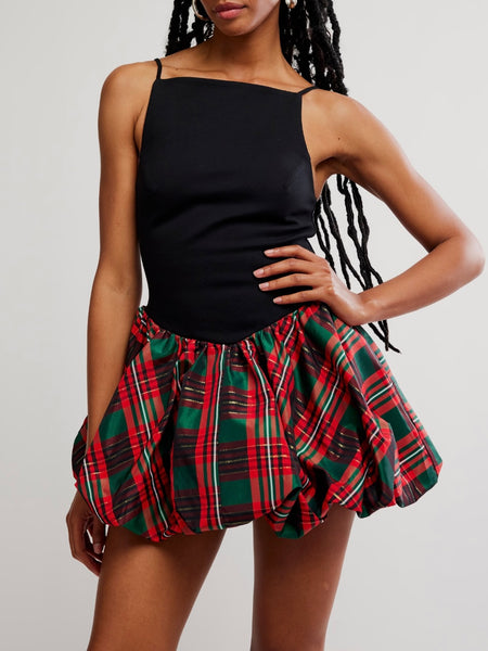 Tinsel Kiss Plaid Mini in Red Plaid