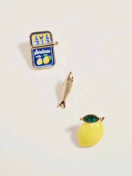 Sardines Brooch Pins Set