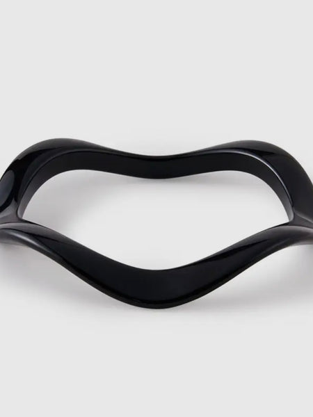 Wavy Resin Bangle in Black