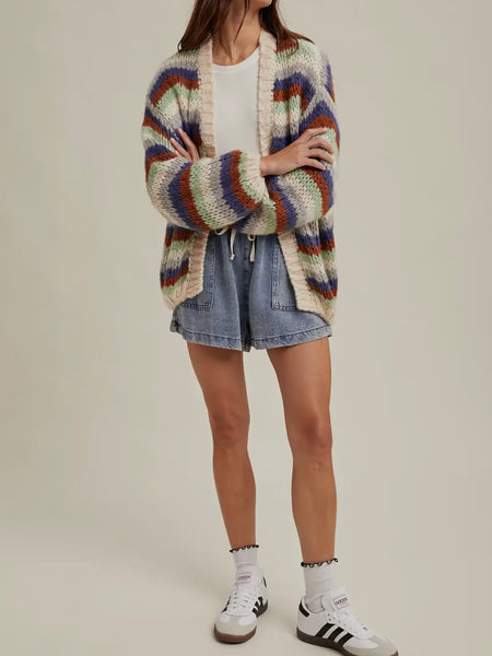 Sunday Stroll Stripe Cardi in Fall Combo