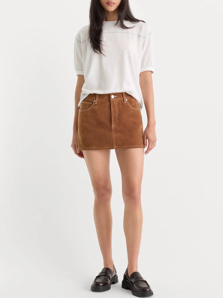 The Better Than Suede Mini Skirt in Cafe Clay