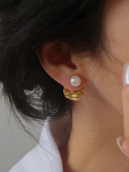Laurelle Textured Pearl Studs