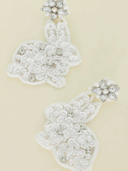 Peter Cottontail Earring in White