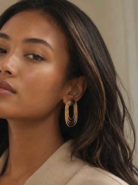 Jude Emerald Oval Earrings