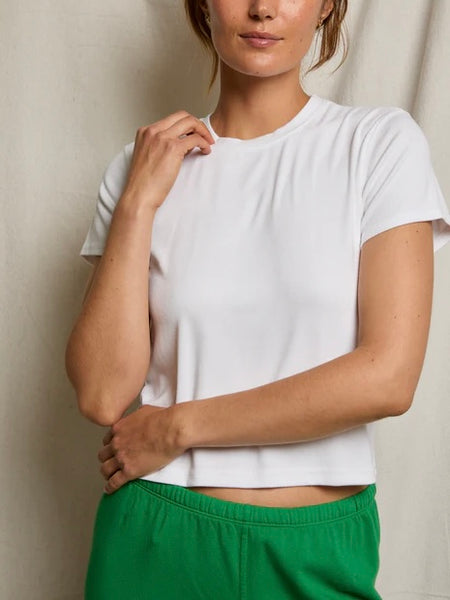 Fitz Rib Crewneck Tee in White