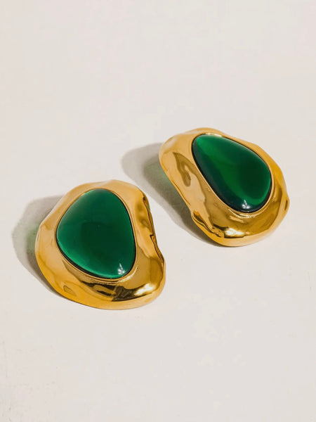 Mei Statement Earring in Green