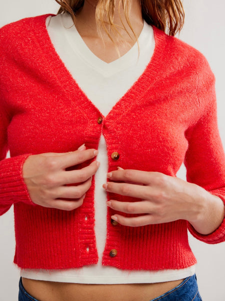 School Girl Cardi in Cherry Pop Melange