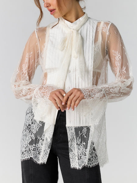 Bali Ophelia Tuxedo Top in Snow Bell