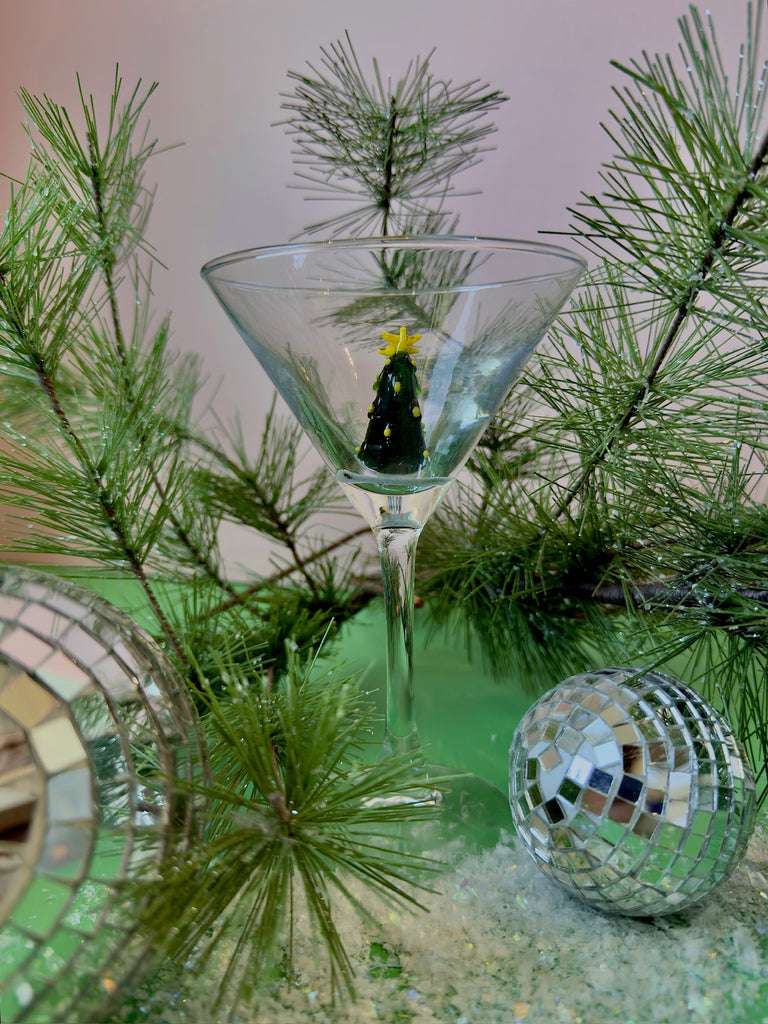 Holiday Icon Martini Glass in Christmas Tree