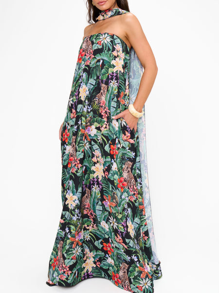 Tinsley Tube Dress in Jungle Mirage