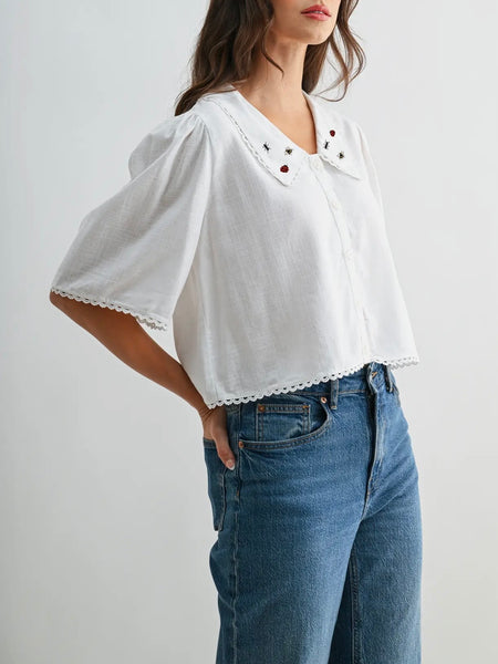 A Little Buzzed Blouse in White
